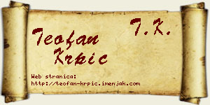 Teofan Krpić vizit kartica